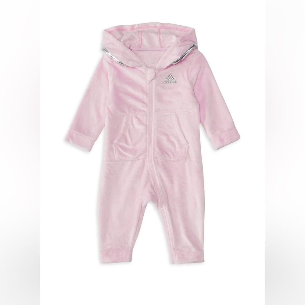 Adidas velour one piece zip up track suit
